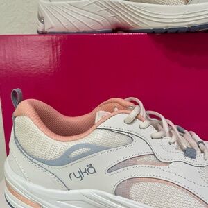 Ryka Women's White and Peach Athletic Shoes